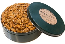 DELUXE NUTS ABOUT PECANS 3 LBS. PECAN HALVES IN RED TIN